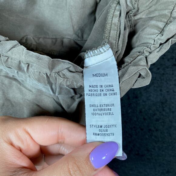 Thread & Supply Womens Pants Green Paperbag Wide Leg Elastic Waist Boho M - Picture 5 of 13